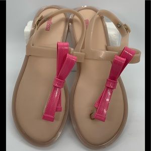 Melissa Pink Bow Sandals sz 8